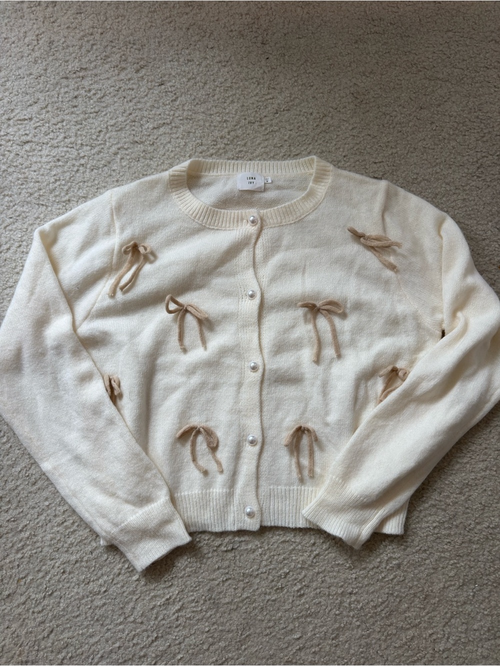 Luna Ivy bow cardigan